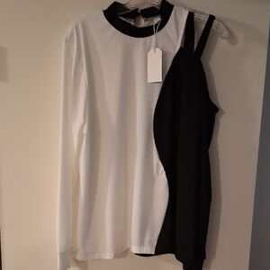 Black and White Long Sleeve Top